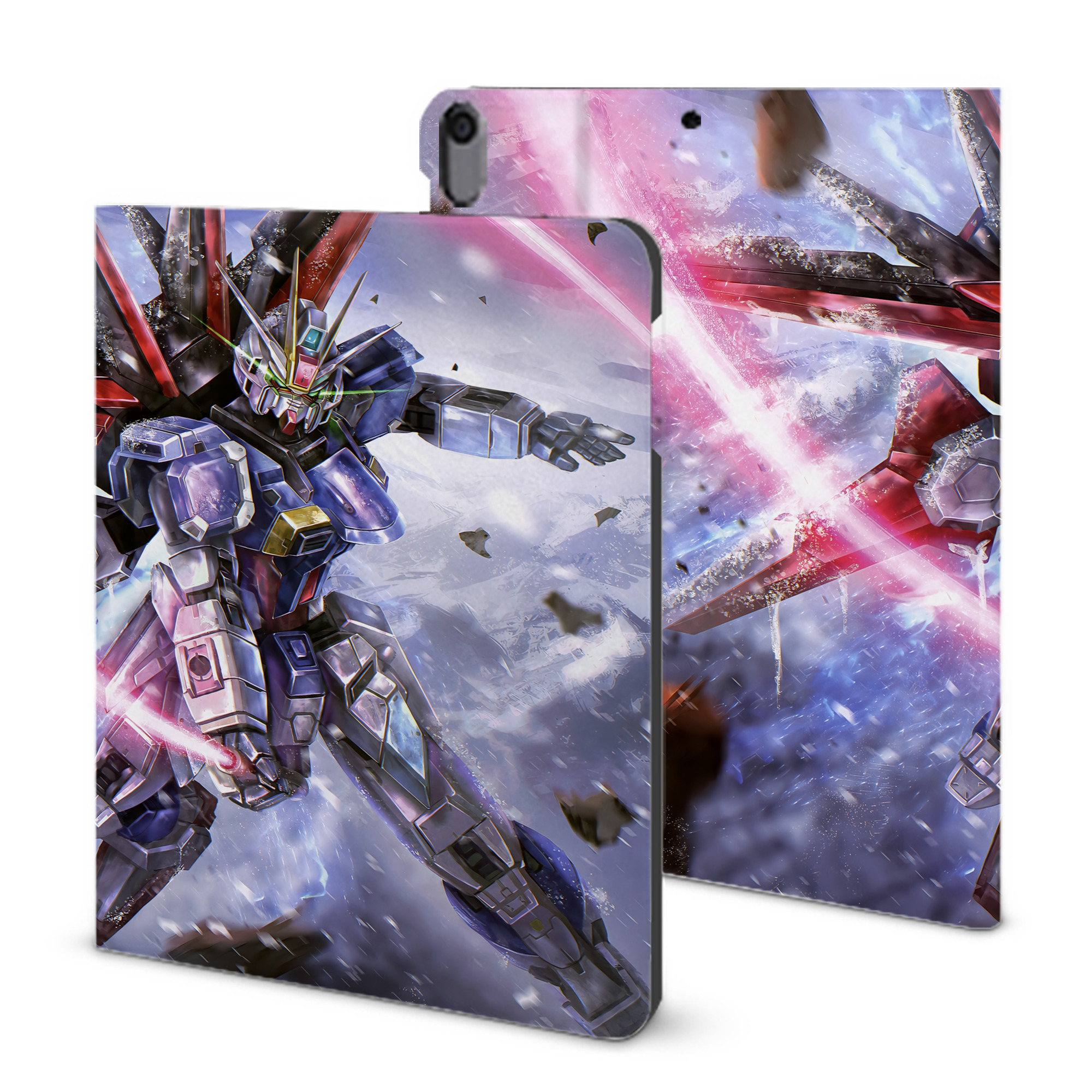 （画像用） 機動戦士ガンダム Mobile Suit Gundam IPad ケース ブック型 PUレザー TPU 耐衝撃 軽量 薄型 ペン収納なし 全面保護 IPad 各モデル対応